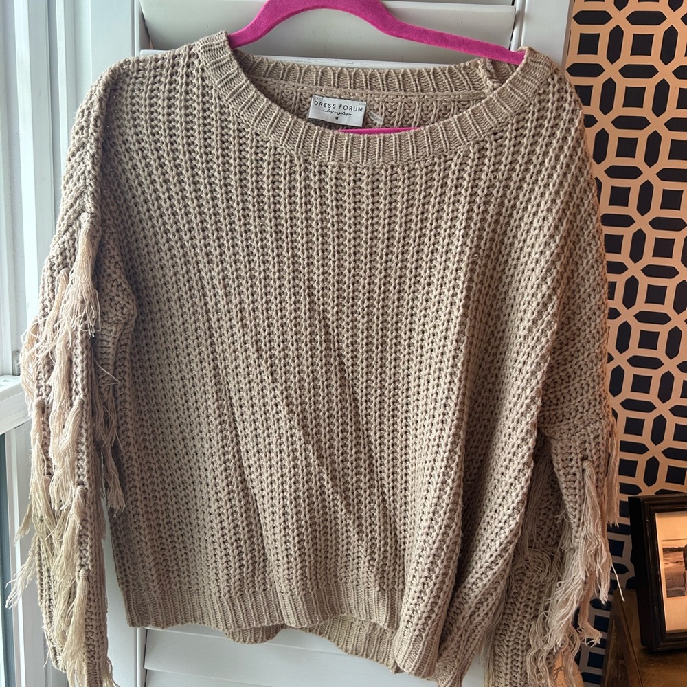 Tassel Tan Sweater